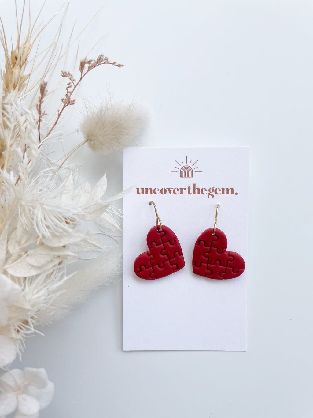 Red Puzzle Hearts