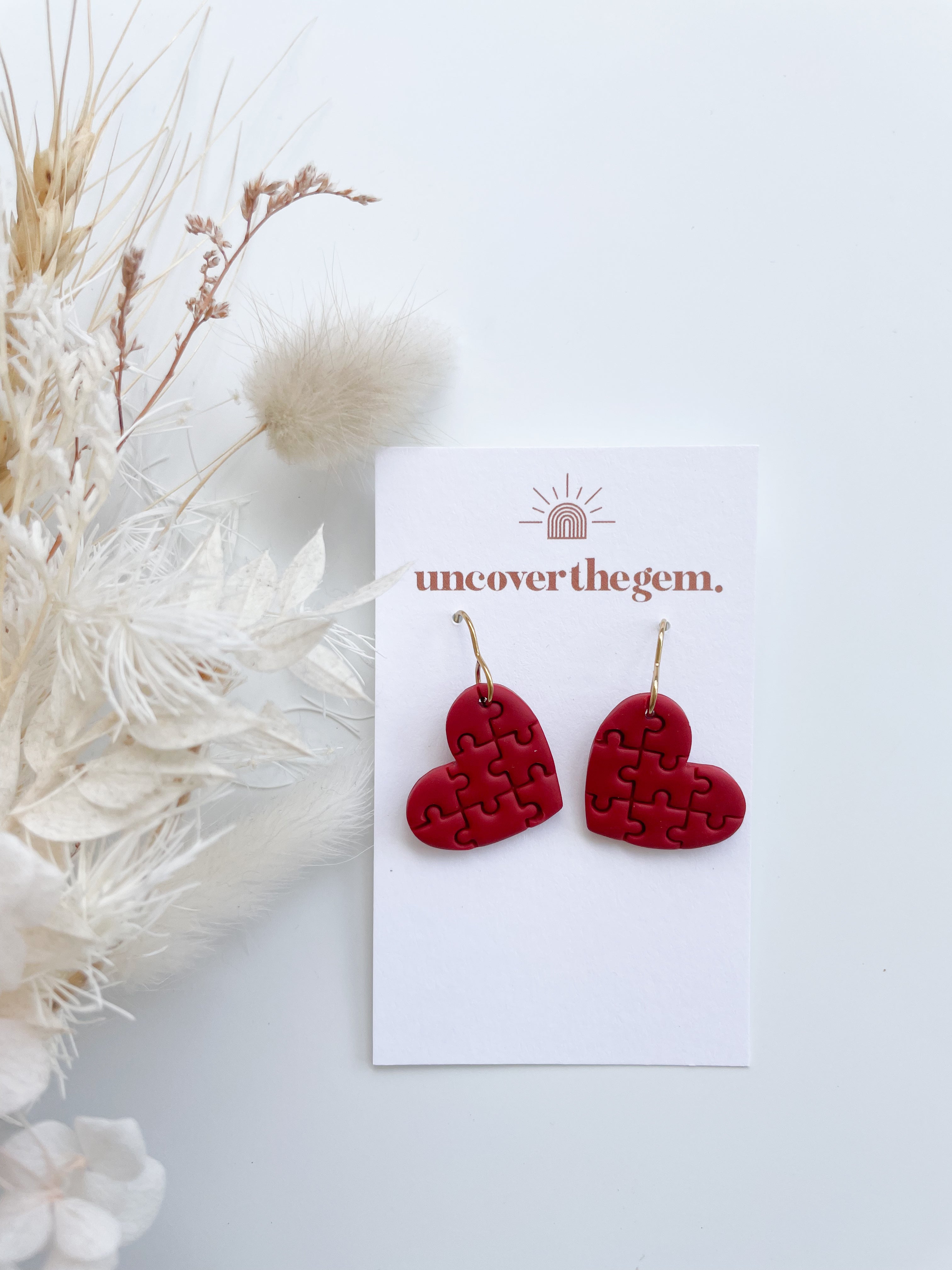 Red Puzzle Hearts
