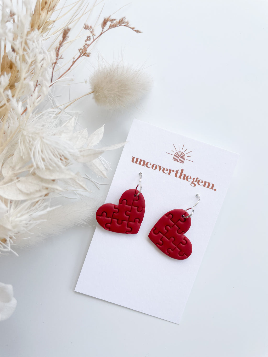 Red Puzzle Hearts