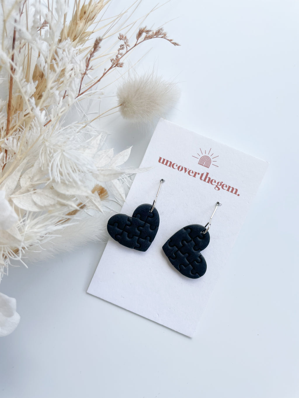 Black Puzzle Hearts