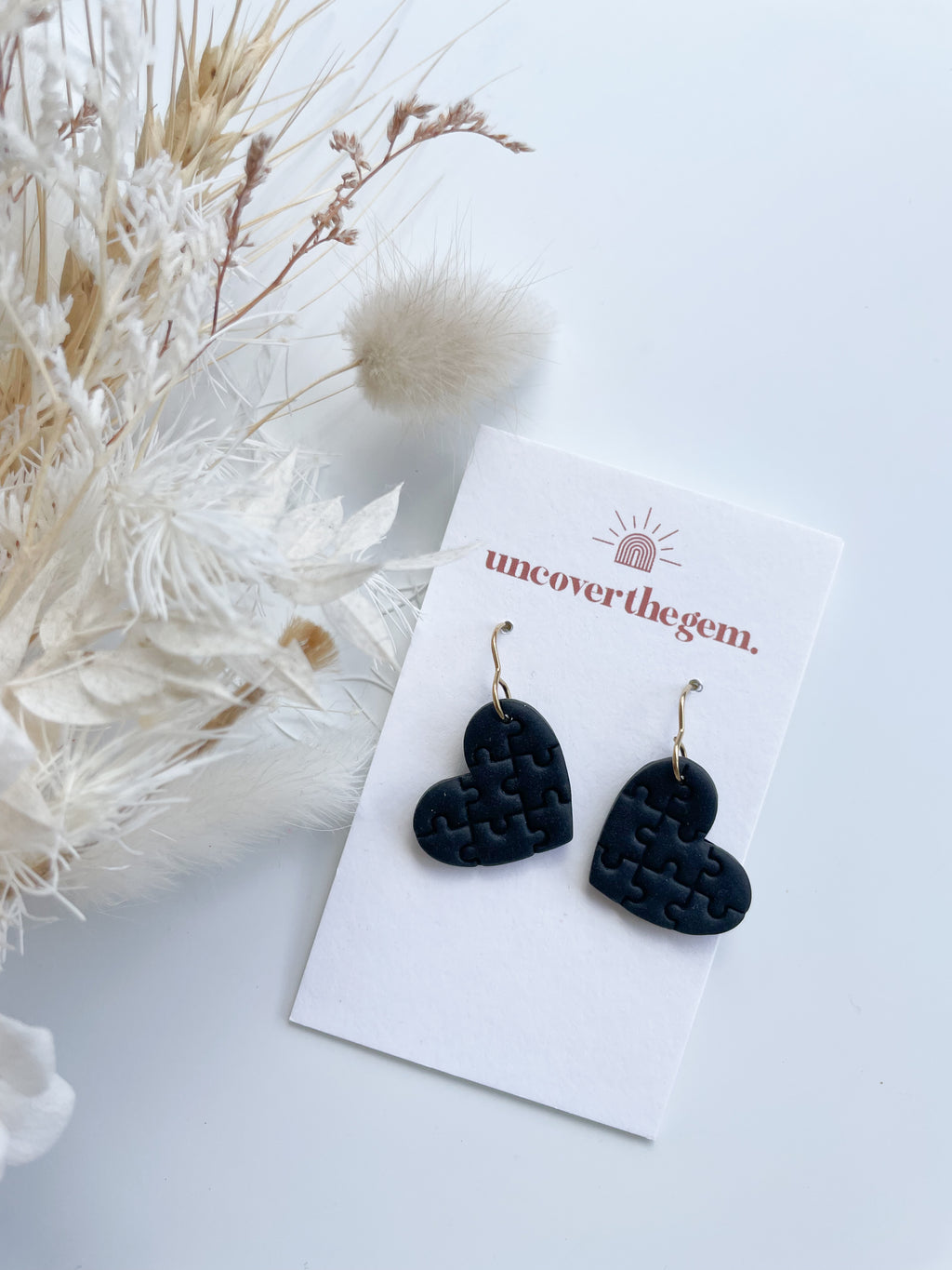 Black Puzzle Hearts
