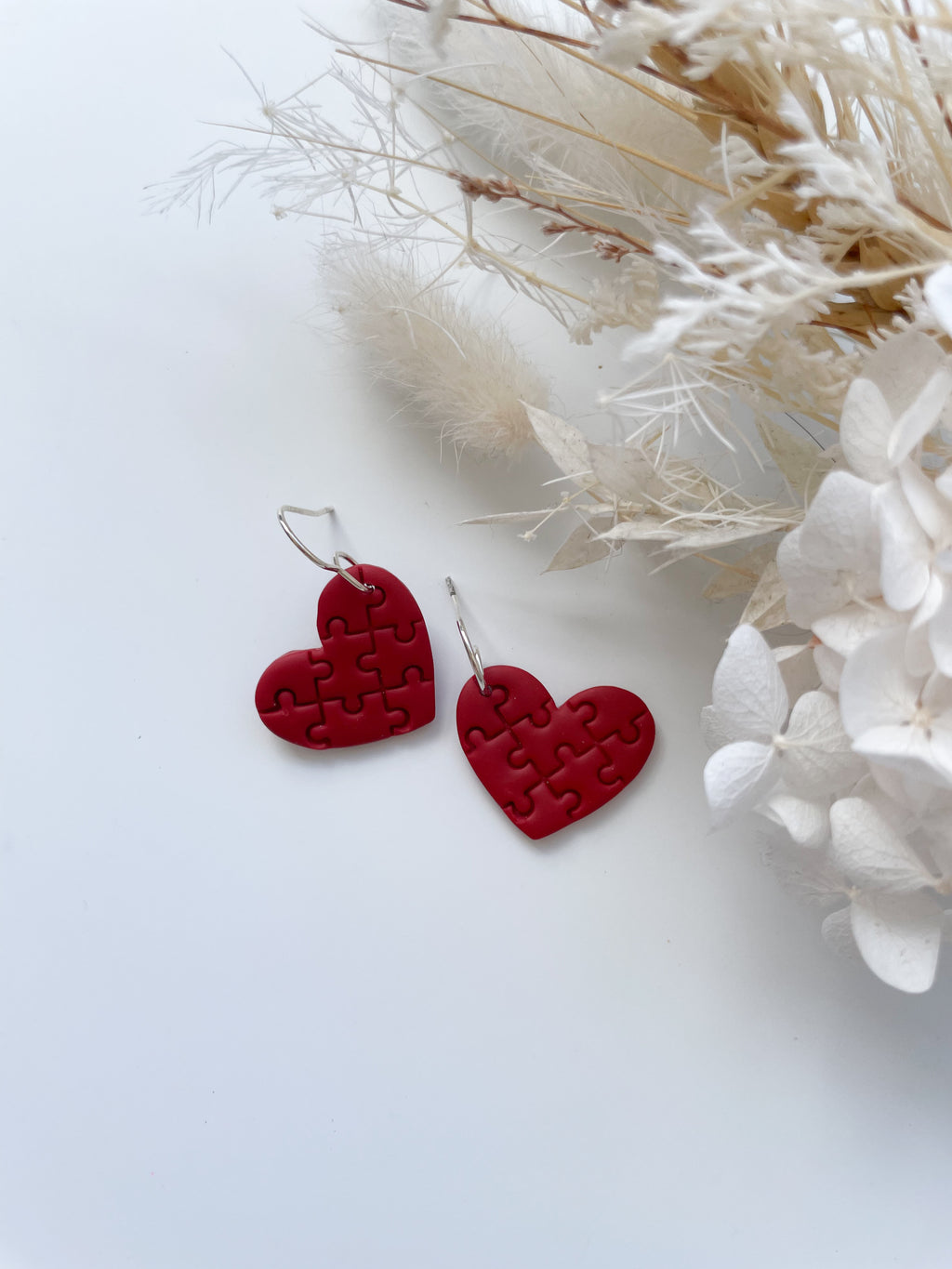 Red Puzzle Hearts