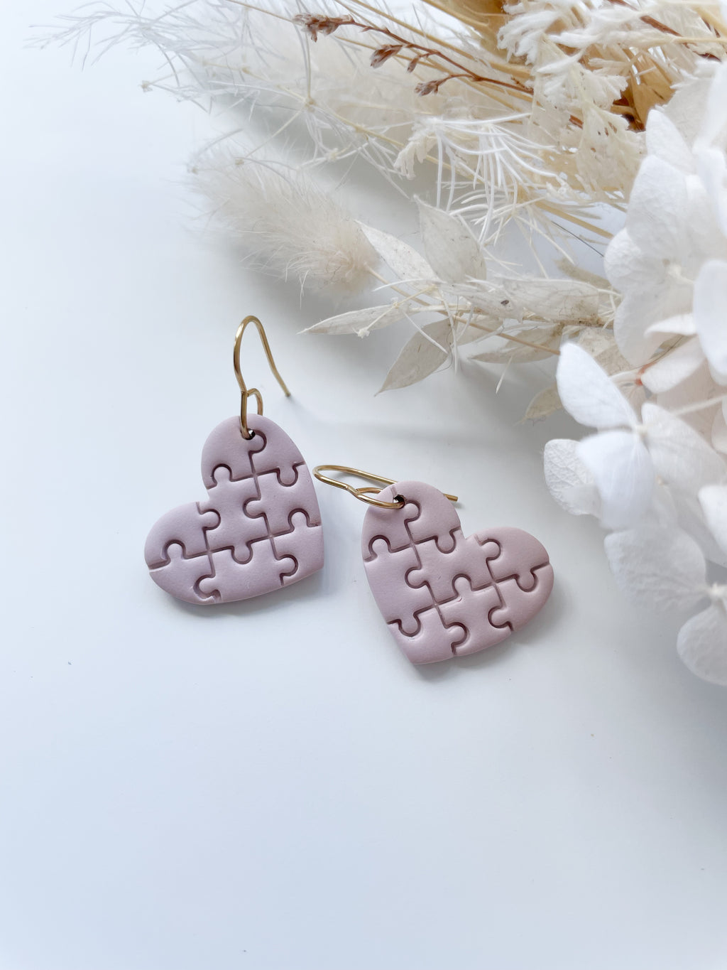 Pink Puzzle Hearts